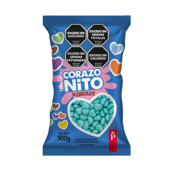 CORAZONITO DE CHOCOLATE CELESTE 500 GR