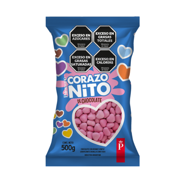 CORAZONITO DE CHOCOLATE ROSADO 500 GR