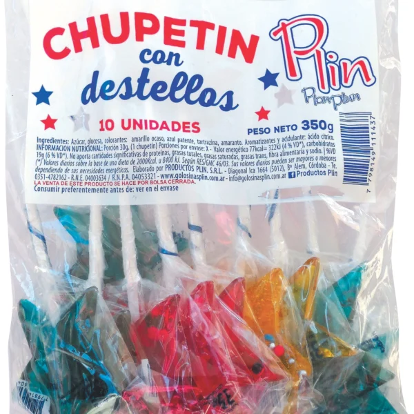 CHUPETÍN CON DESTELLO X 10