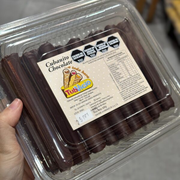 CUBANITO BAÑADO DE CHOCOLATE NEGRO RELLENO X 24 U