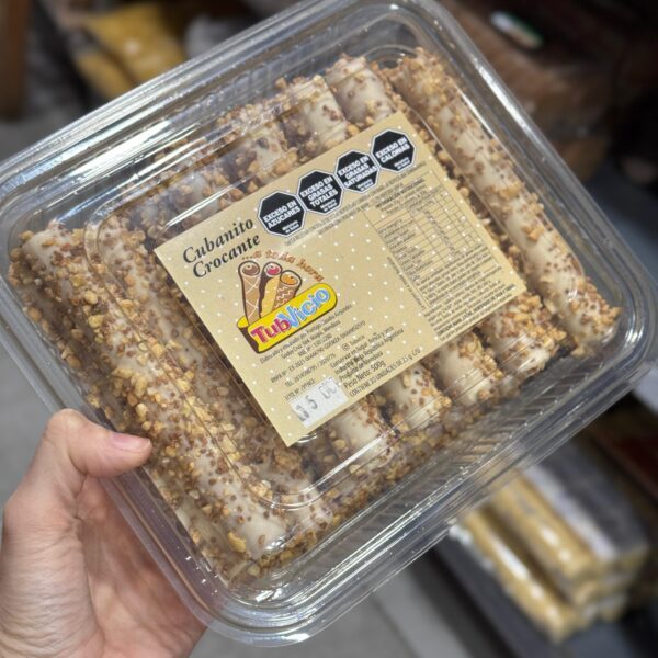 CUBANITO BAÑADO NEGRO CON CROCANTE DE MANI X 20 U