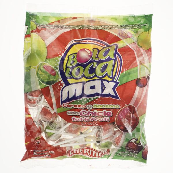 BOLA LOCA MAX CEREZA Y MANZANA X 24 U