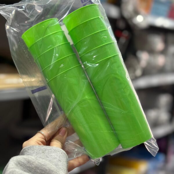 VASO TRAGO LARGO COLOR VERDE 280CC X 10 U