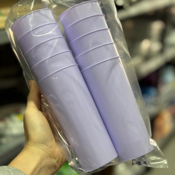 VASO TRAGO LARGO COLOR LILA PASTEL 280CC X 10 U
