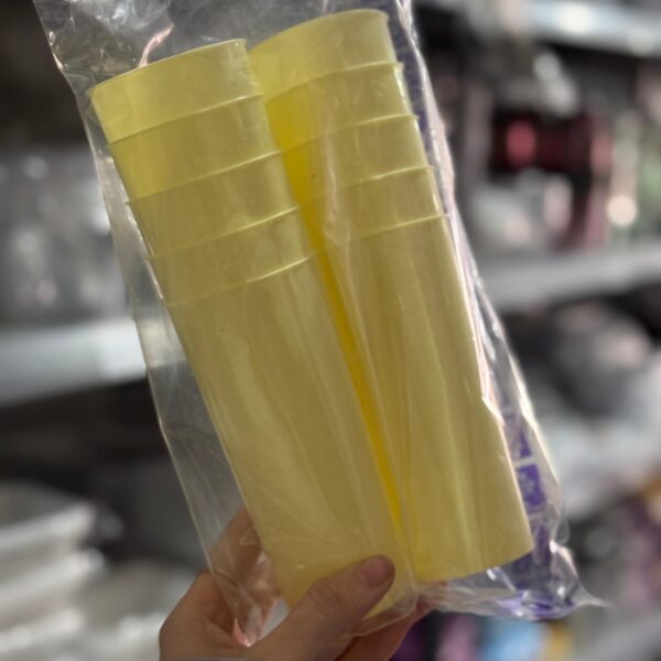 VASO TRAGO LARGO COLOR AMARILLO PASTEL 280CC X 10 U