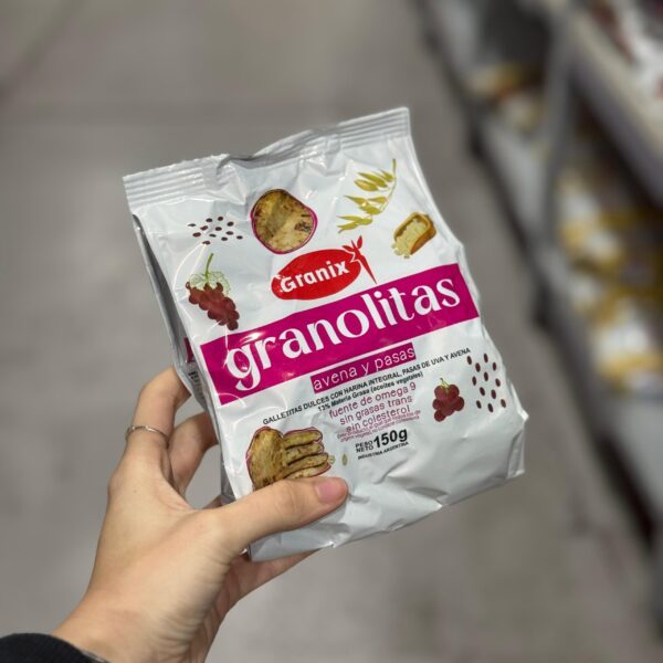 GRANOLITAS AVENA Y PASAS X 150 GR