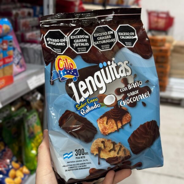 GALLETAS LENGUITAS COCO Y BAÑO DE CHOCOLATE X 300GR