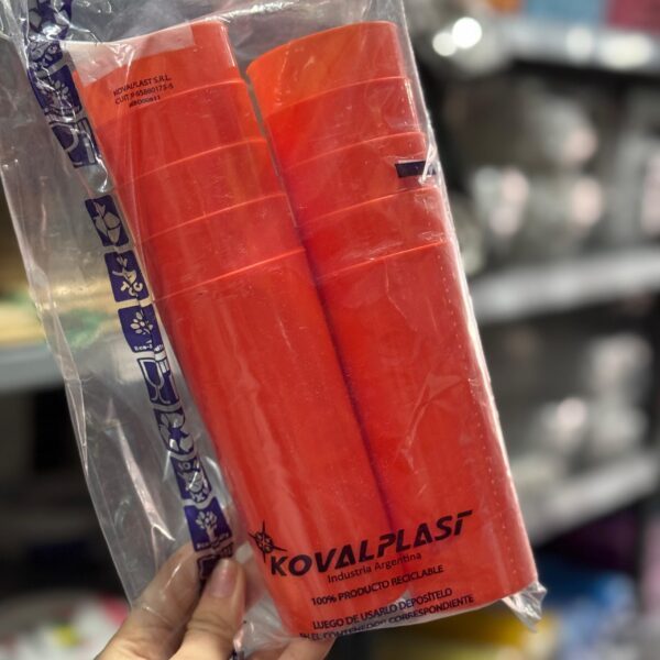 VASO TRAGO LARGO COLOR NARANJA 280CC X 10 U