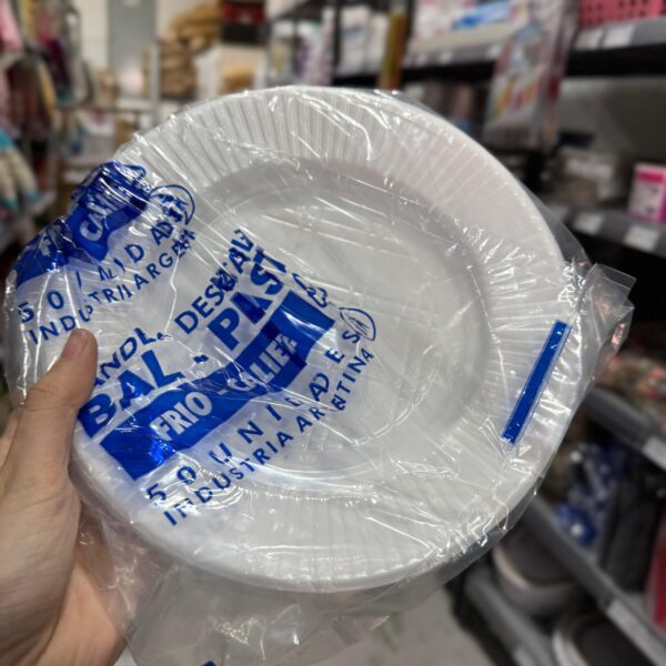 PLATO GRANDE 22CM BLANCO X 50 UNIDADES