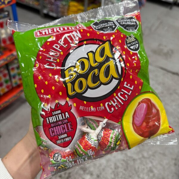COMBO BOLA LOCA CON CHICLE FRUTILLA X 24 U - 2U