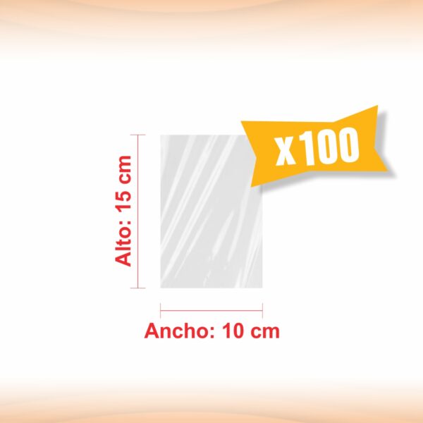BOLSA TRANSPARENTE POLIPROPILENO 10X15X100