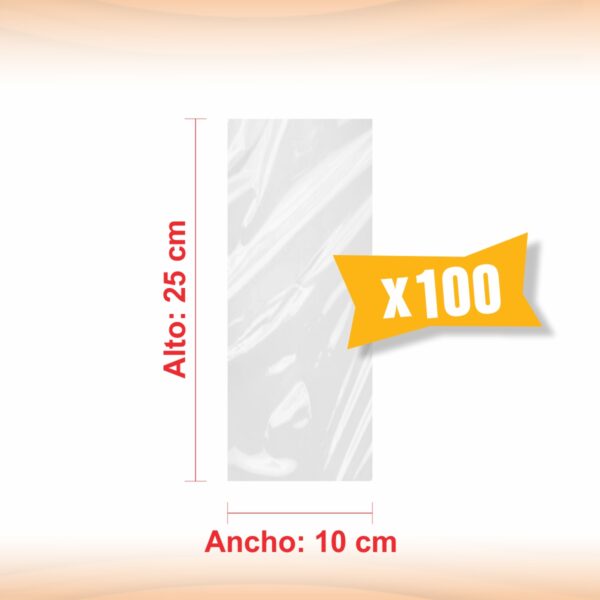 BOLSA TRANSPARENTE POLIPROPILENO 10X25X100