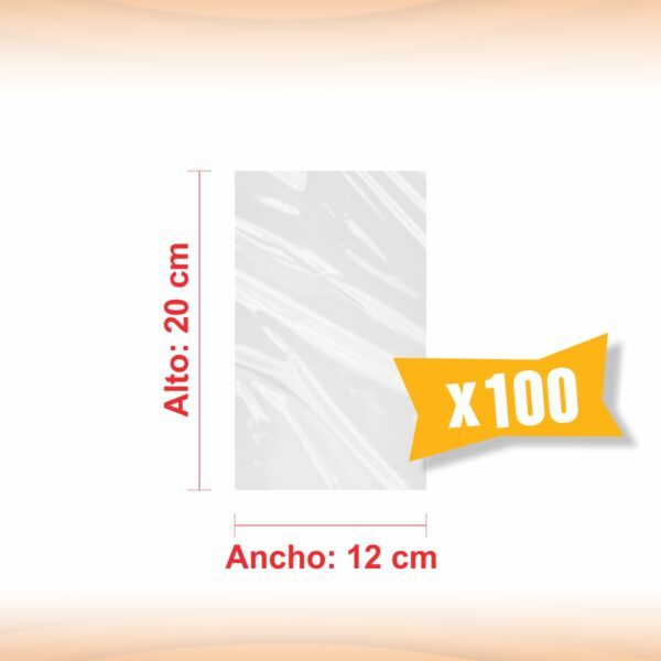 BOLSA TRANSPARENTE POLIPROPILENO 12X20X100