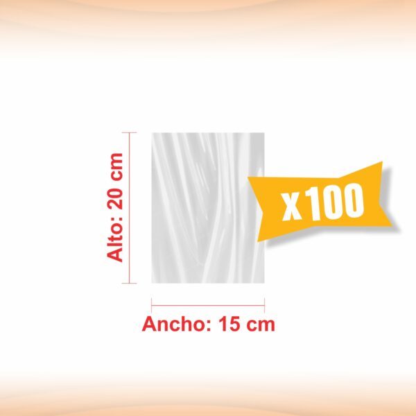 BOLSA TRANSPARENTE POLIPROPILENO 15X20X100