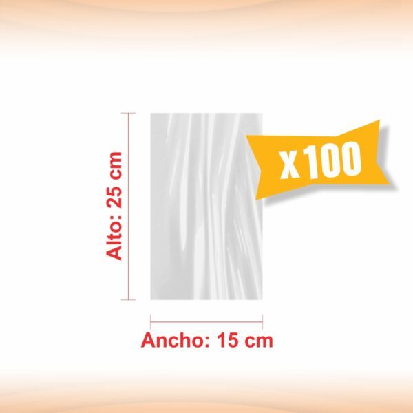 BOLSA TRANSPARENTE POLIPROPILENO 15X25X100