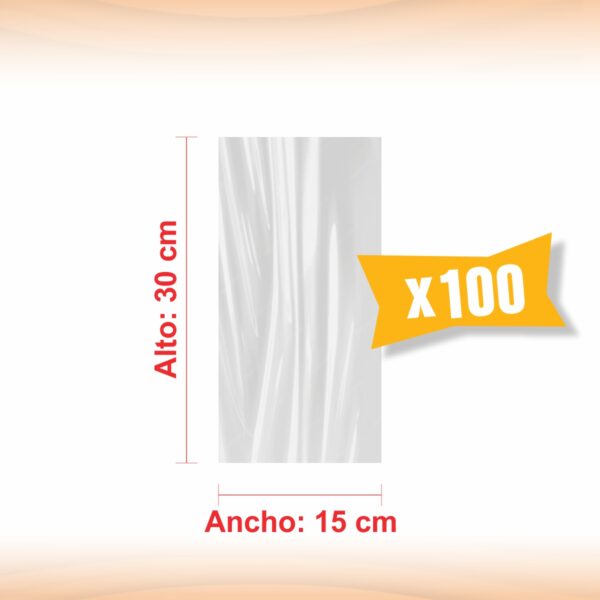 BOLSA TRANSPARENTE POLIPROPILENO 15X30X100