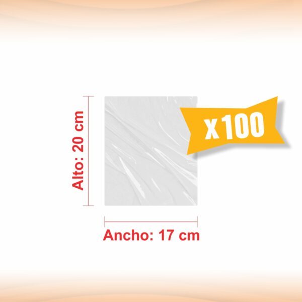 BOLSA TRANSPARENTE POLIPROPILENO 17X20X100