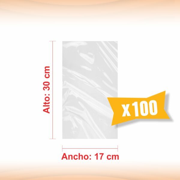 BOLSA TRANSPARENTE POLIPROPILENO 17X30X100