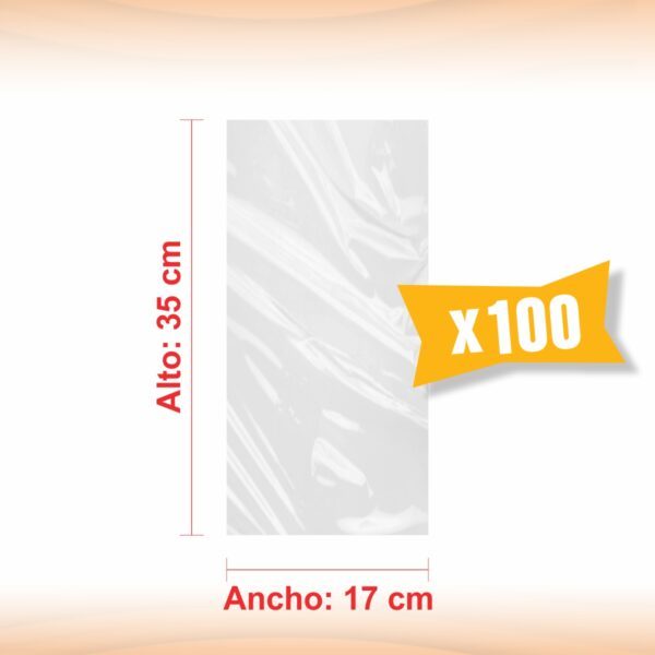 BOLSA TRANSPARENTE POLIPROPILENO 17X35X100