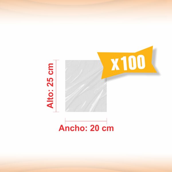 BOLSA TRANSPARENTE POLIPROPILENO 20X25X100