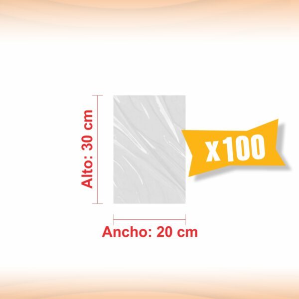 BOLSA TRANSPARENTE POLIPROPILENO 20X30X100