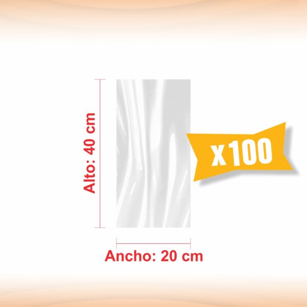 BOLSA TRANSPARENTE POLIPROPILENO 20X40X100