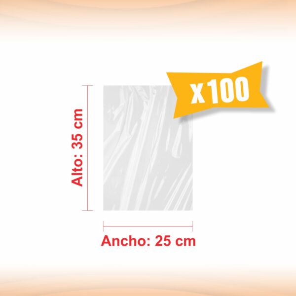 BOLSA TRANSPARENTE POLIPROPILENO 25X35X100