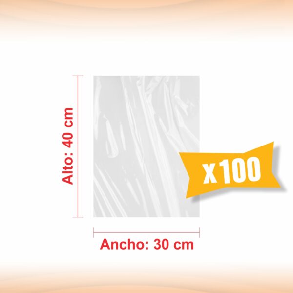 BOLSA TRANSPARENTE POLIPROPILENO 30X40 X100