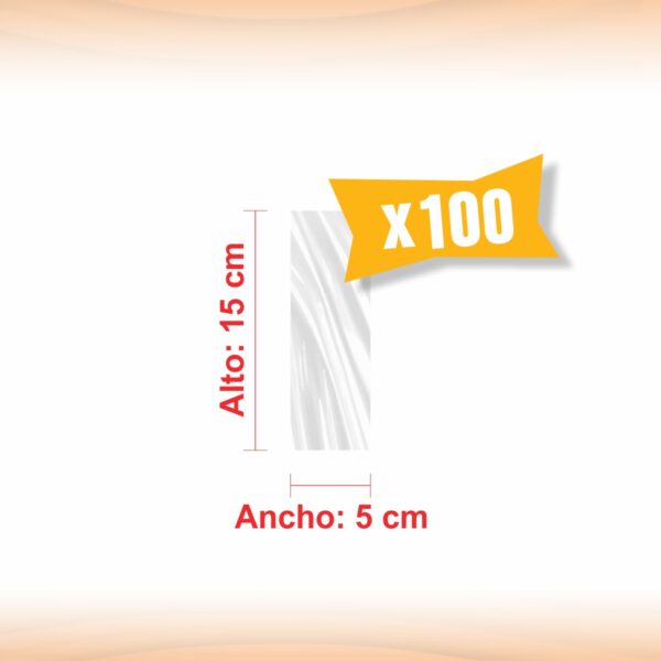 BOLSA TRANSPARENTE POLIPROPILENO 5X15X100