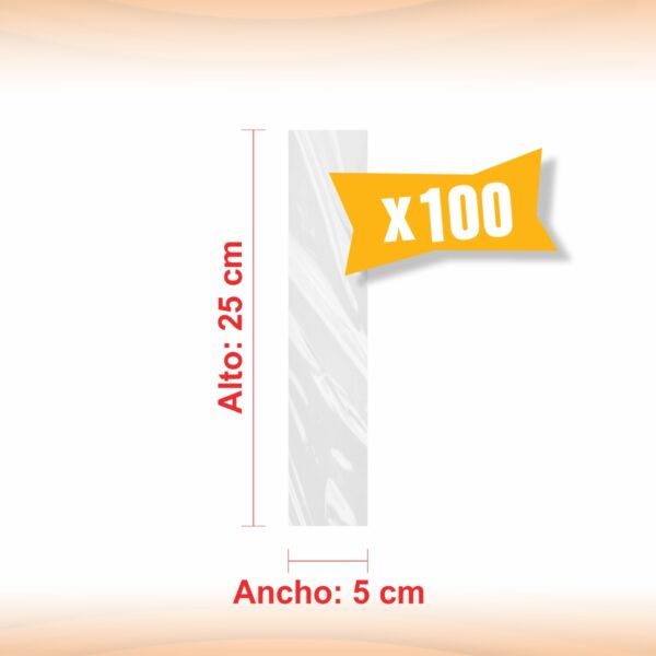 BOLSA TRANSPARENTE POLIPROPILENO 5X25X100