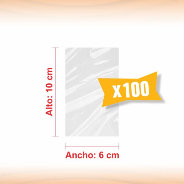 BOLSA TRANSPARENTE POLIPROPILENO 6X10X100