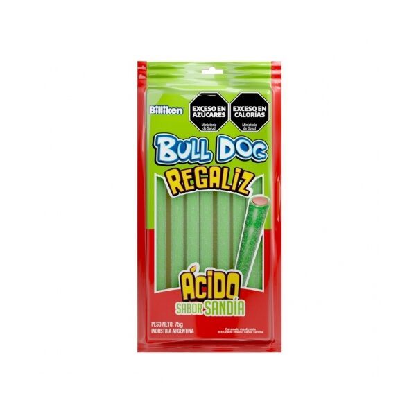 BULLDOG REGALIZ ÁCIDO SABOR SANDÍA X 75 GR