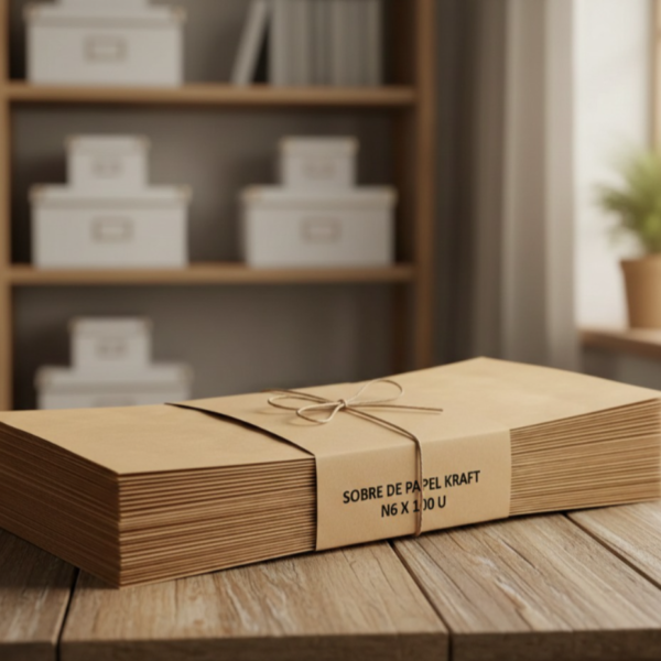 SOBRE DE PAPEL KRAFT N6 L X 100 U