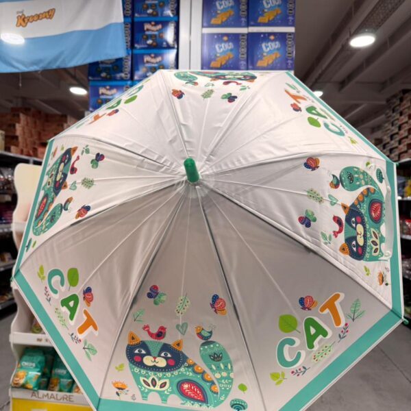 PARAGUAS INFANTIL TRANSPARENTE GATO