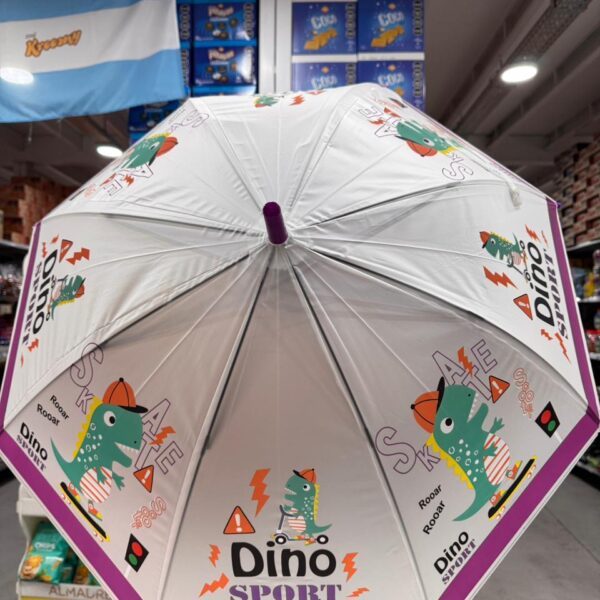 PARAGUAS INFANTIL TRANSPARENTE DINOSAURIO
