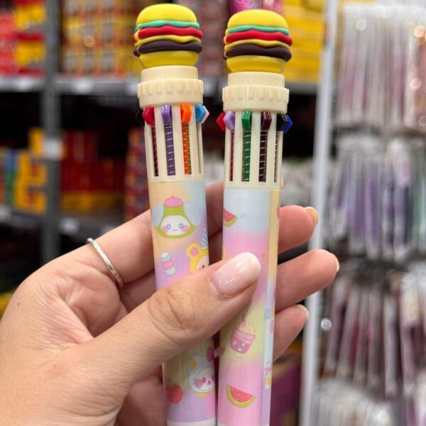 LAPICERA FANTASÍA 10 COLORES HAMBURGUESA