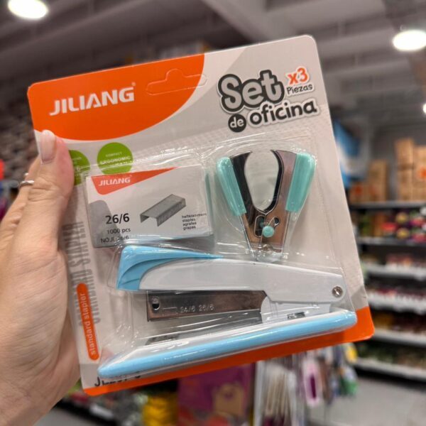 ABROCHADORA GANCHOS Y SACABROCHES CELESTE