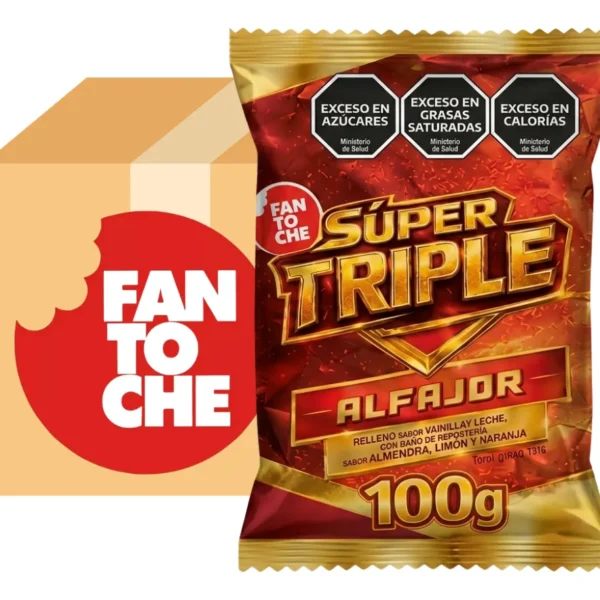 FANTOCHE ALFAJOR SUPER TRIPLE X 100 GR X 12 U