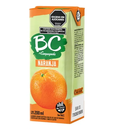 JUGO BC X 24 X 200 GR NARANJA