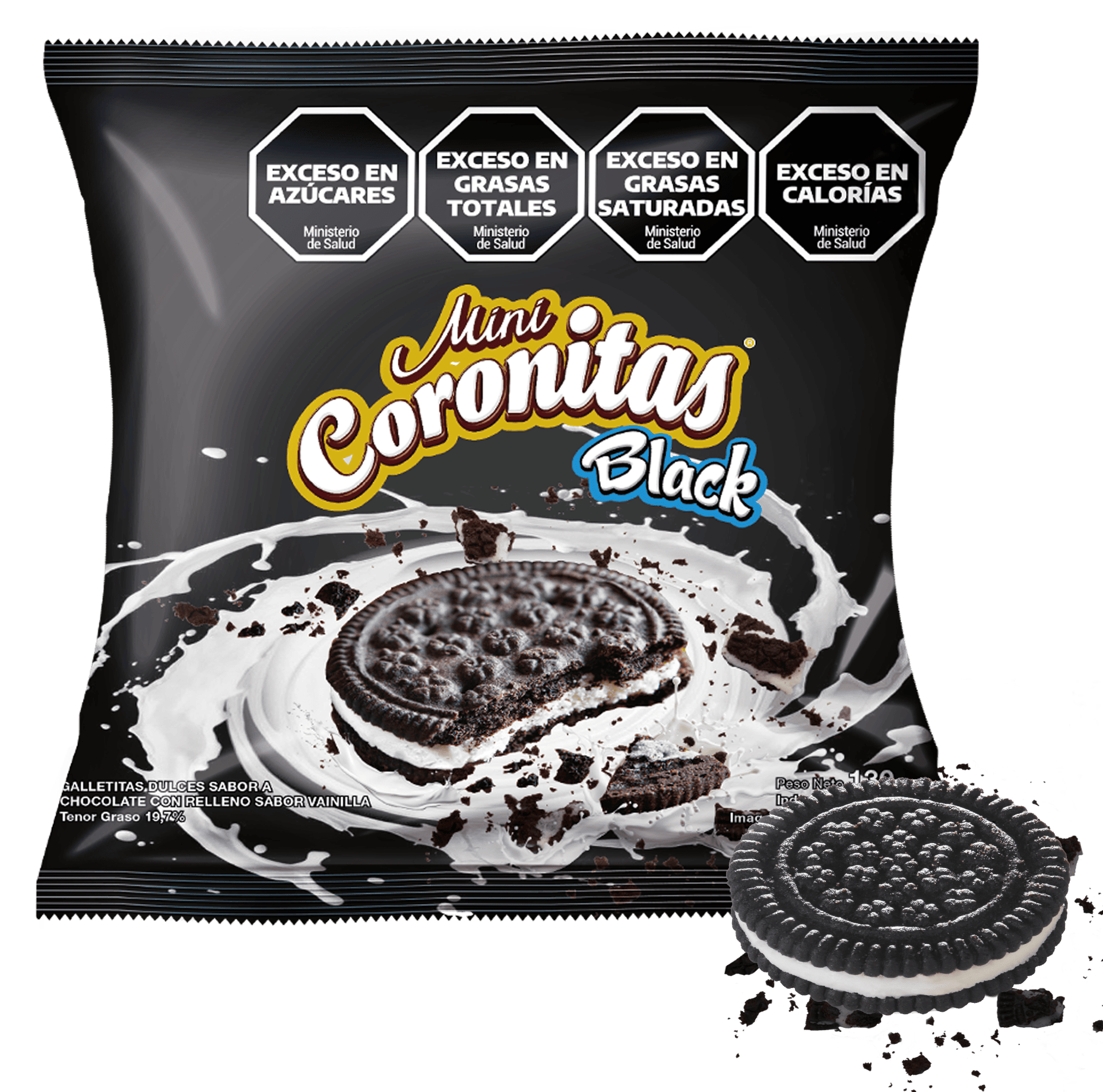 MINI CORONITA BLACK RELLENA DE CREMA X 140 gr