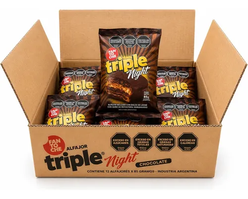ALFAJOR FANTOCHE TRIPLE NIGHT X 85 GR X 12 U