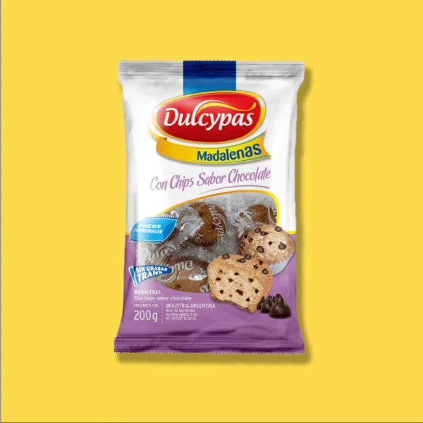 MADALENAS con chips de chocolate X 200 GR