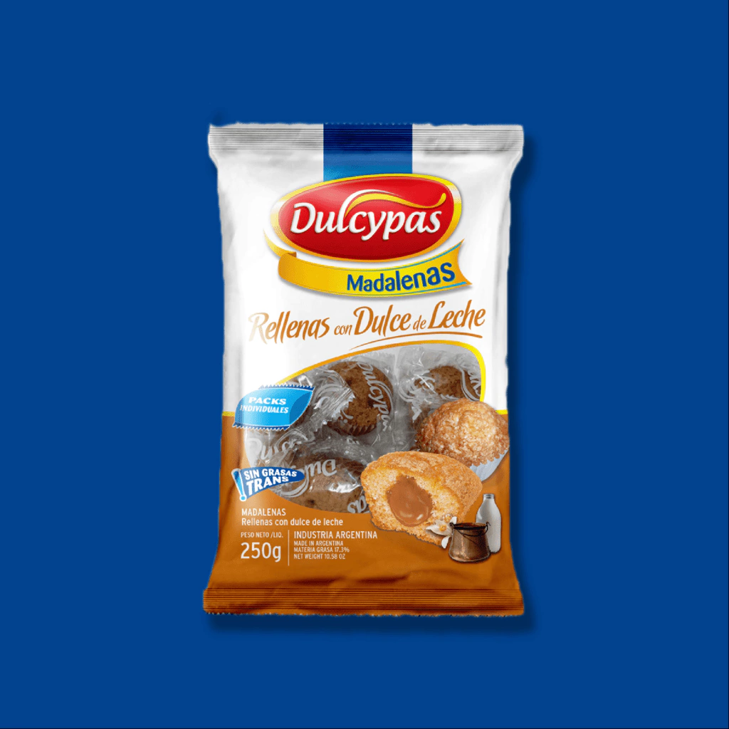 MADALENAS VAINILLA CON DULCE DE LECHE X 200 GR MADALENAS VAINILLA CON DULCE DE LECHE X 200 GR